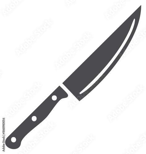 Kitchen chef knife icon, illustration of a cooking utensil in a flat design style