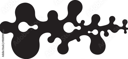 Black Liquid Splash on White Background Abstract Design