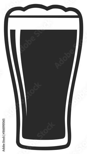 Classic Beer Pint Glass with Frothy Foam Simple Graphic Icon