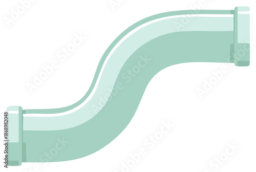 Illustration of a Green Wavy Pipe for Plumbing or Industrial Applications