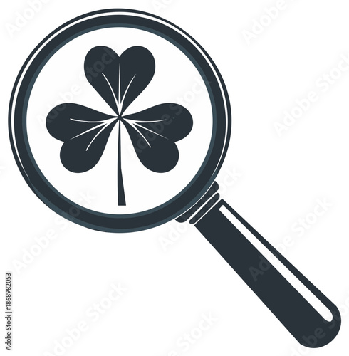 Magnifying Glass Focusing on a Shamrock