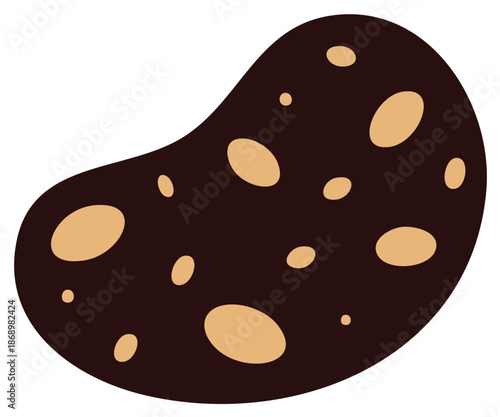 Wholesome Dark Brown Pinto Bean with Distinctive Beige Spots Flat Design Illustration