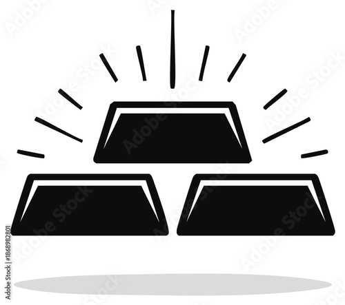 Stacked gold bars with radiating light depicting wealth investment and financial success