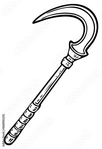 Illustration of a Hand-drawn Scythe