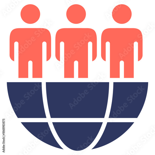 Global Workforce glyph color icon