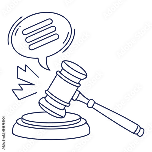 Smart Legal Notification Icon - Digital Alert Vector