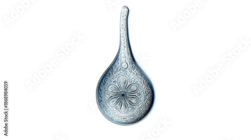 Water drop with intricate ornate mandala pattern creating a decorative spiritual and flowing design