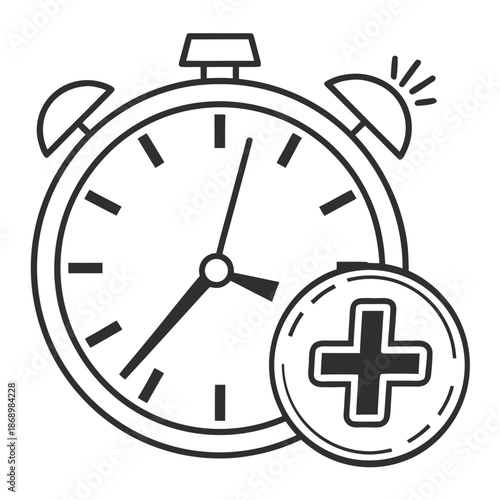 Minimal Time Tracking App Icon Vector on White