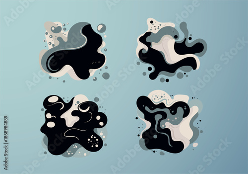Vector Illustration colorful liquid and fluid set templates