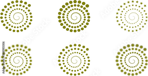 Orange Abstract Geometric Spiral Vortex Elements for Modern Graphic Templates and Decorative Design Layouts