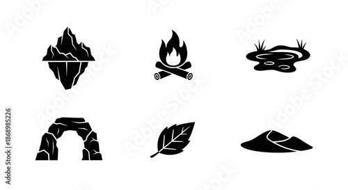 Elements of Wilderness in Black Illustrations, Outdoors