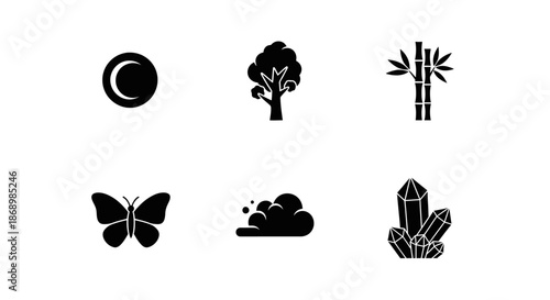 Trees, Crystals, Butterflies, and Clouds in Minimalist Art