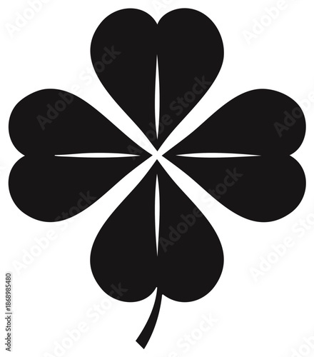 Four leaf clover silhouette vector graphic icon symbol of luck and fortune isolated illustration