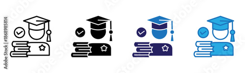 Student Icon Multi Style Vector Illustration