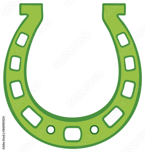 Lucky Green Horseshoe Symbol for St Patricks Day Holiday Design