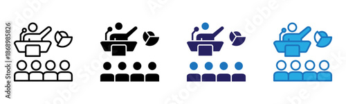 Seminar Icon Multi Style Vector Illustration
