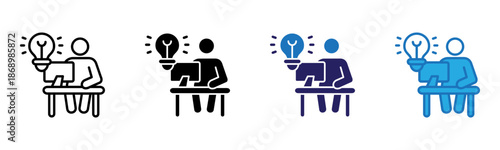 Doing Icon Multi Style Vector Illustration