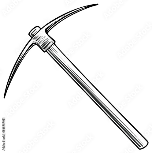 Vintage Style Pickaxe Tool for Mining and Construction Work