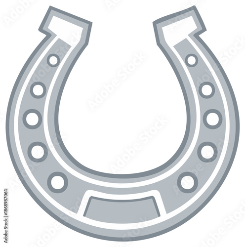 Silver Horseshoe Icon Symbolizing Luck Fortune and Success