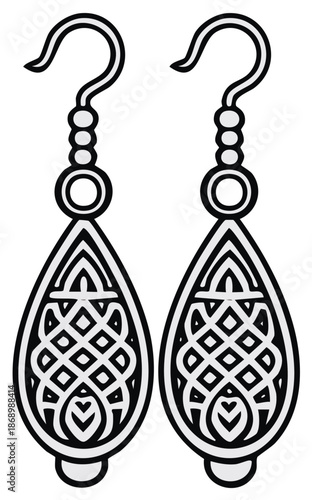 Elegant Celtic Earrings Jewelry Pair Intricate Knotwork Geometric Design Fashion Accessories