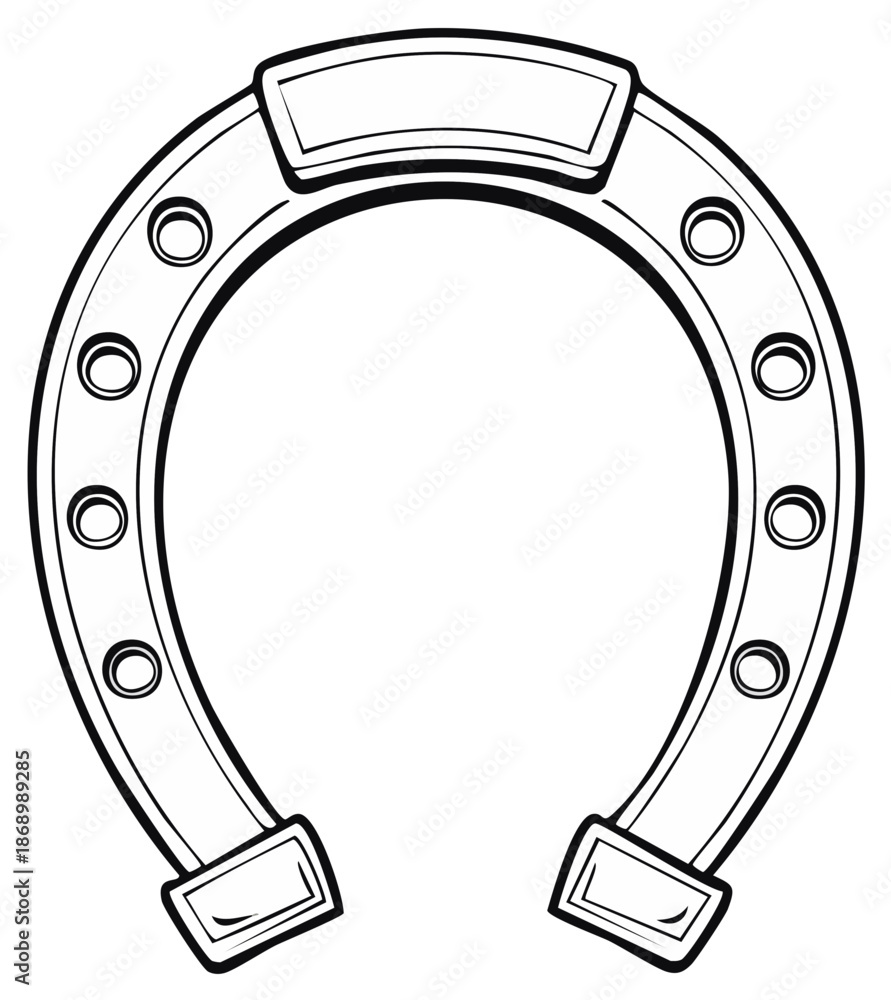 Obraz premium Classic Horseshoe Outline With Blank Label Space for Custom Text or Design Elements