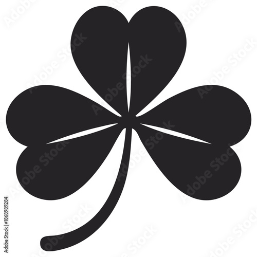 Simple black three leaf clover icon representing luck Irish culture and Saint Patricks Day celebrations