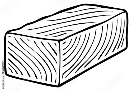 Hand drawn raw salmon fillet steak illustration black and white line art