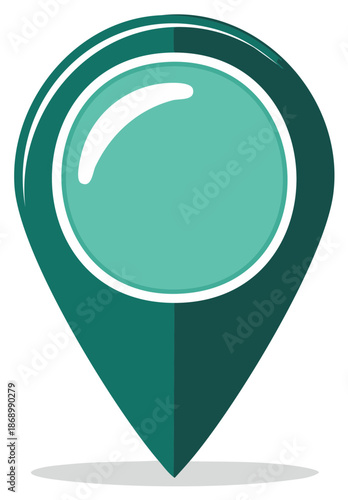 Turquoise Map Pinpoint Icon Isolated