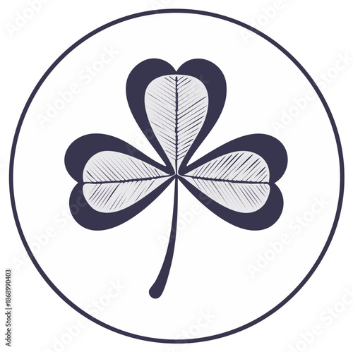 Textured shamrock symbol for good luck and Irish celebration design icon