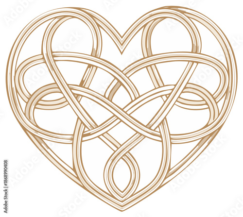 Intricate Celtic Knot Heart Symbol Intertwined Abstract Design