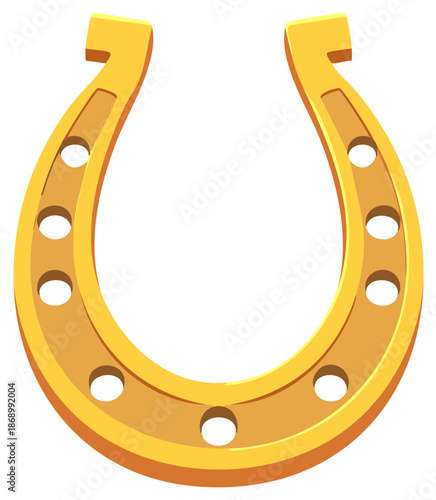 Isolated Golden Horseshoe Symbol of Good Luck and Irish Heritage