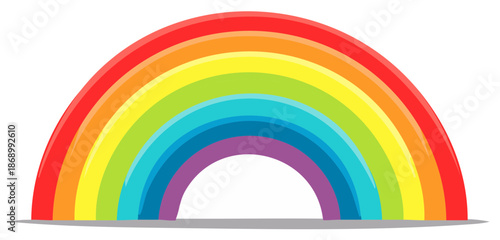 Vivid Rainbow Arc Illustrating Light Spectrum After the Rain Represents Hope and Colorful Joy