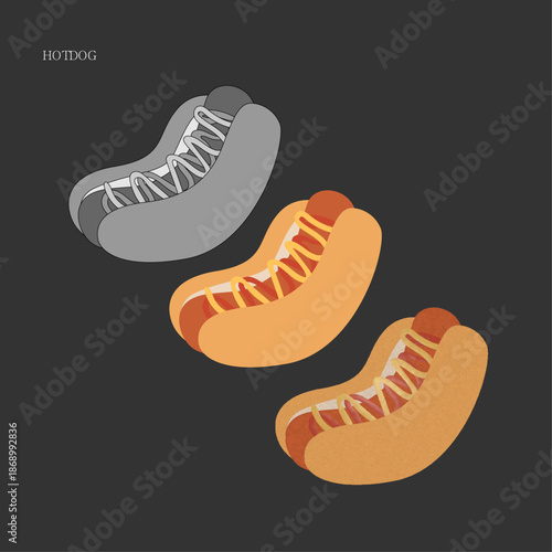 핫도그(음식+식품+빵+소시지)