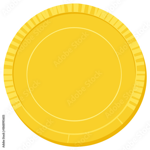 Shiny cartoon gold coin illustration. Finance and economy symbol.