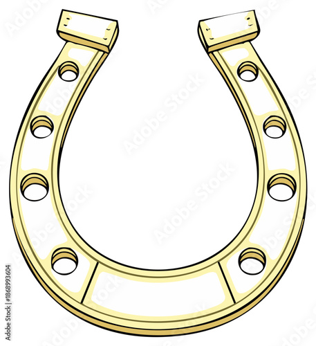 Shiny golden horseshoe illustration a classic symbol of good luck and fortune