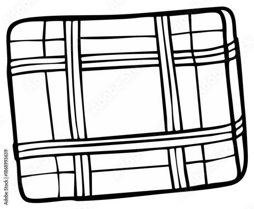 Abstract illustration of a folded handkerchief with geometric lines and bold outlines