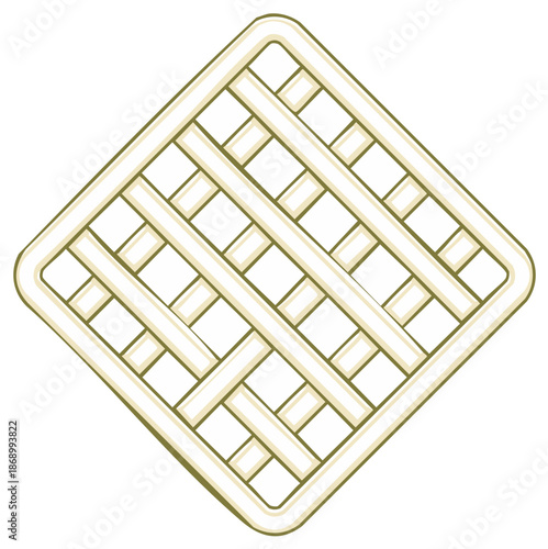 Abstract geometric diamond-shaped lattice grid pattern with woven texture graphic element