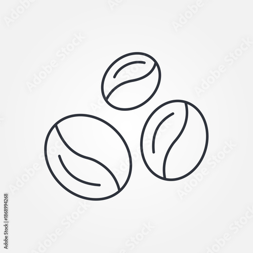 Clean Line Roasted Coffee Bean Vector Icon
