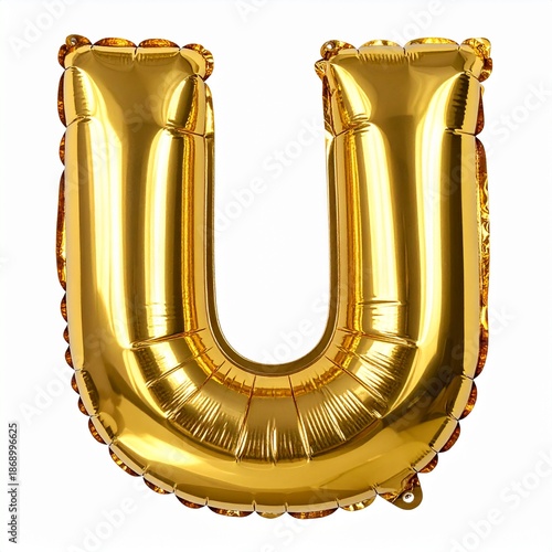 Golden U Balloon: A gleaming golden letter U balloon, symbolizing unity and uniqueness, stands out against a neutral backdrop. A perfect visual for creative projects.