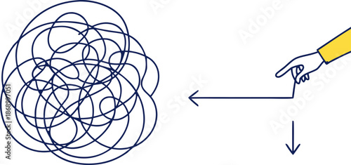 Simplifying Complexity Problem Solving Solution Concept Illustration with vector illustration