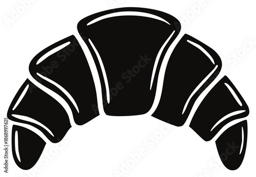 Silhouette of a freshly baked croissant, a classic pastry symbolizing breakfast and Parisian cafes.