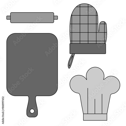 주방용품(도마+밀대+장갑+조리모자)