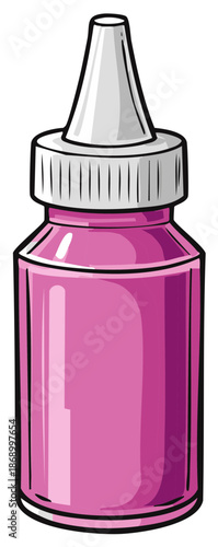 Vibrant pink solution in a dropper bottle ideal for serum, eye drops, or craft supplies
