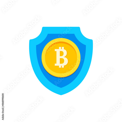 Bitcoin security or protection icon