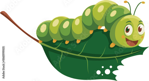 green caterpillar on a branch