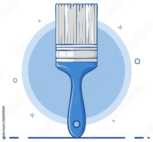 Paintbrush Illustration - Brush Tool, Painter Supplies, Painter's Equipment, Artwork, Flat Design