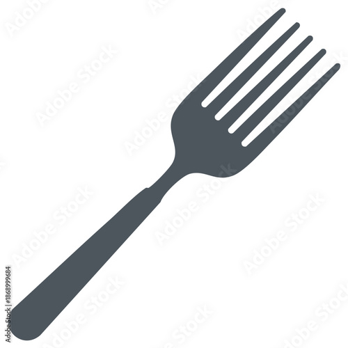 Gray fork silhouette icon, a simple flat vector illustration for dining, restaurant, and food concepts