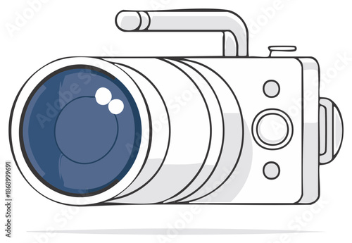 Underwater Camera Vector Illustration for Adventure Photography and Capturing Aquatic Moments