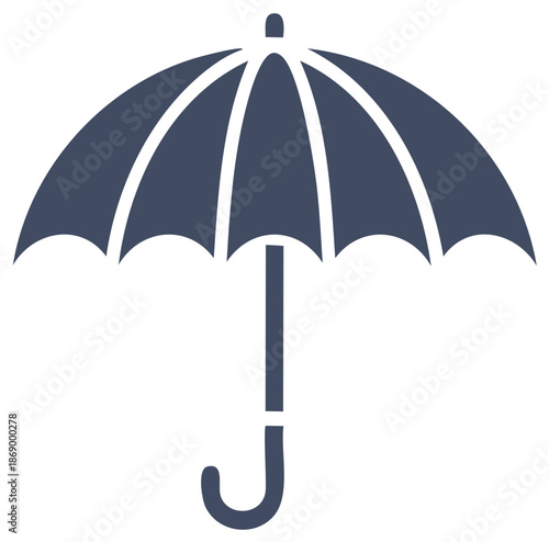 Stylized Umbrella Icon, Simple and Modern, Isolated, Vector Illustration
