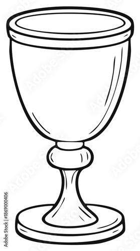 Simple Outline of a Goblet Cup with Stem and Round Base